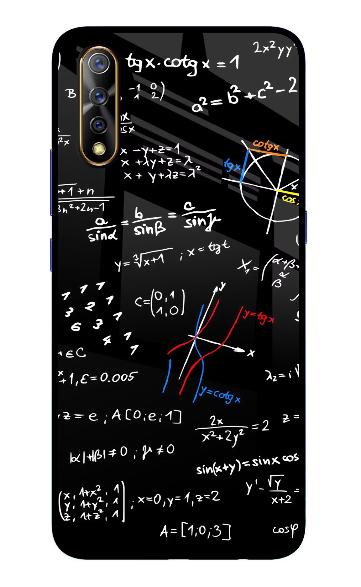 Mathematics Formula Vivo S1/Z1x Glass Case Back Cover by Casekaro