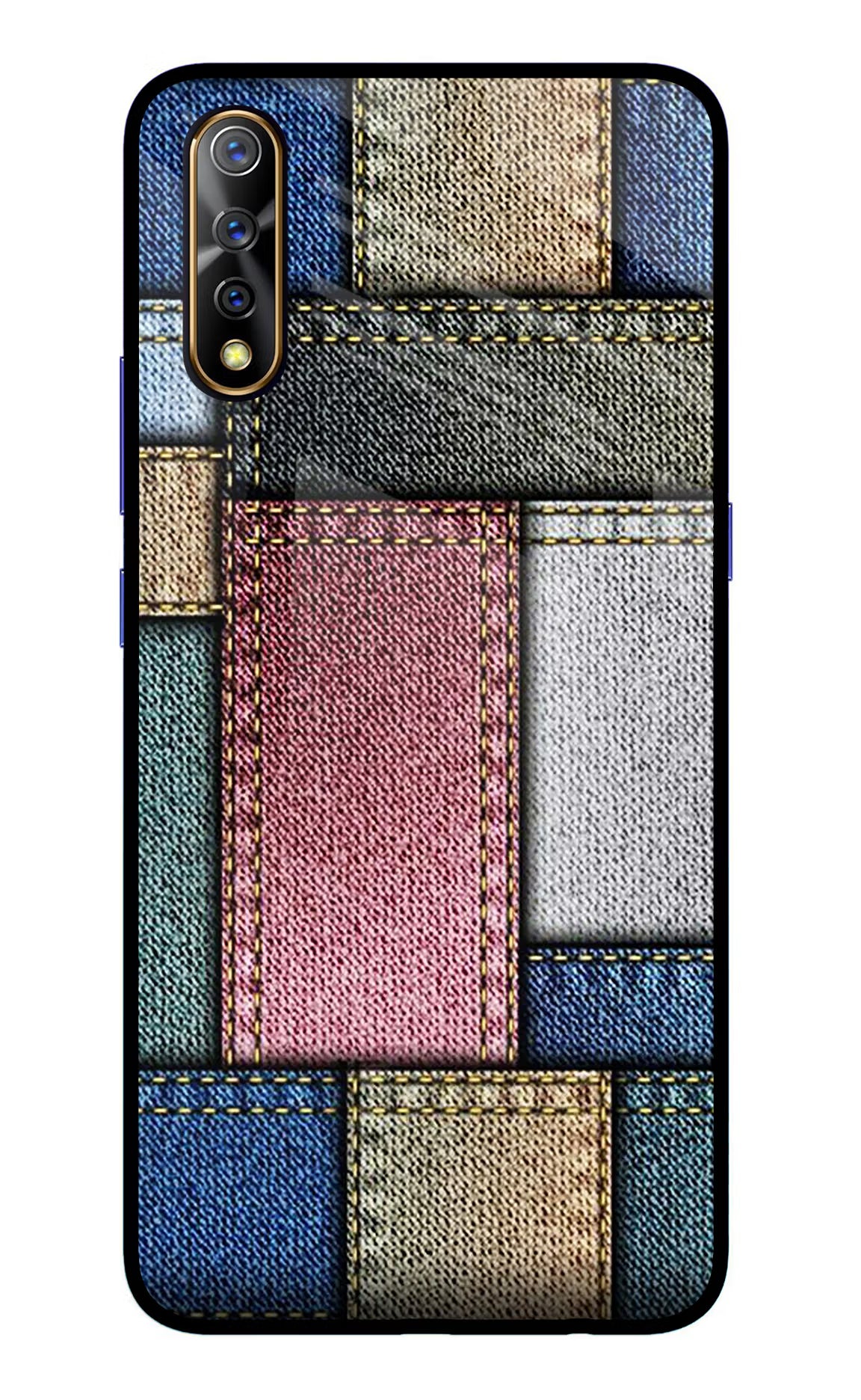 Multicolor Jeans Vivo S1/Z1x Glass Case Back Cover by Casekaro