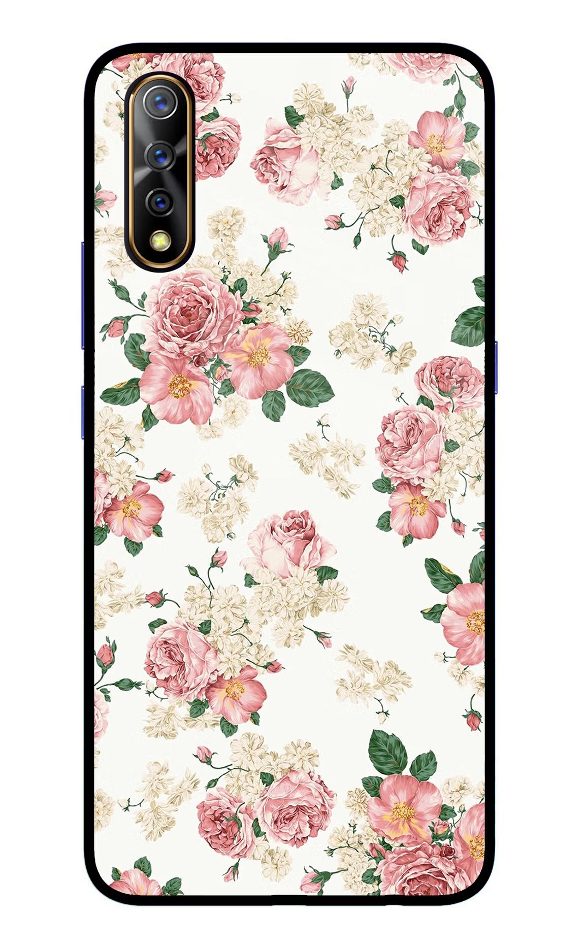 Flowers Vivo S1/Z1x Glass Case Back Cover by Casekaro