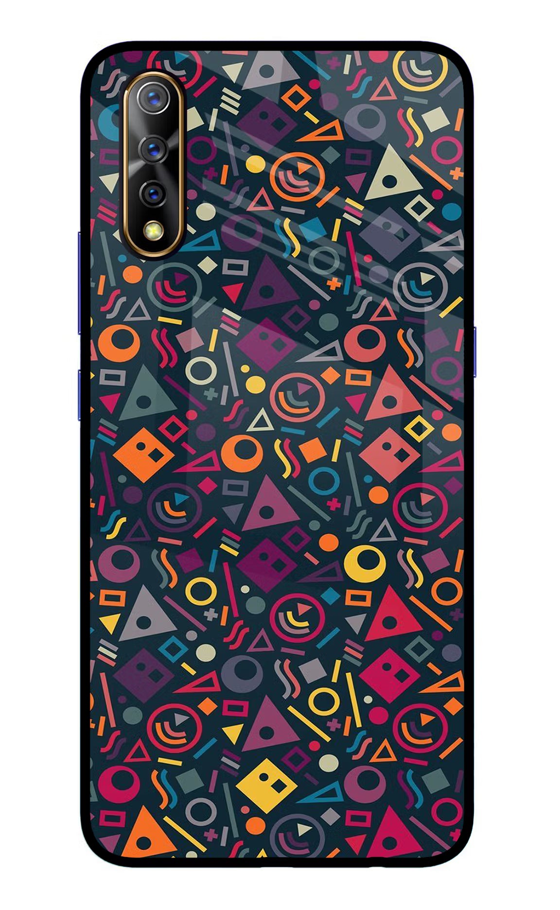 Geometric Abstract Vivo S1/Z1x Glass Case Back Cover by Casekaro