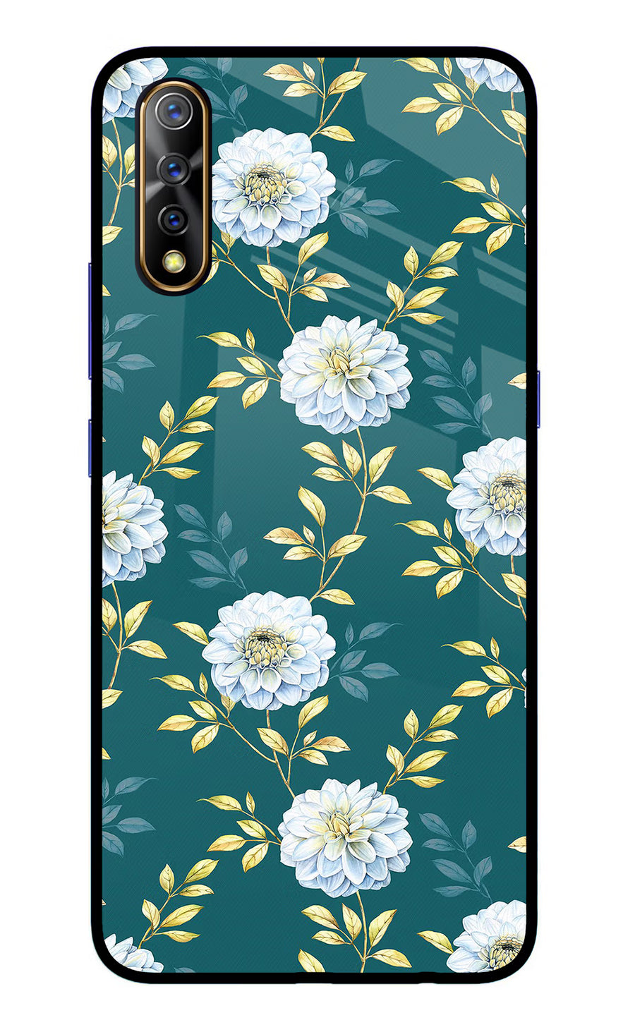 Flowers Vivo S1/Z1x Back Cover, Glass case