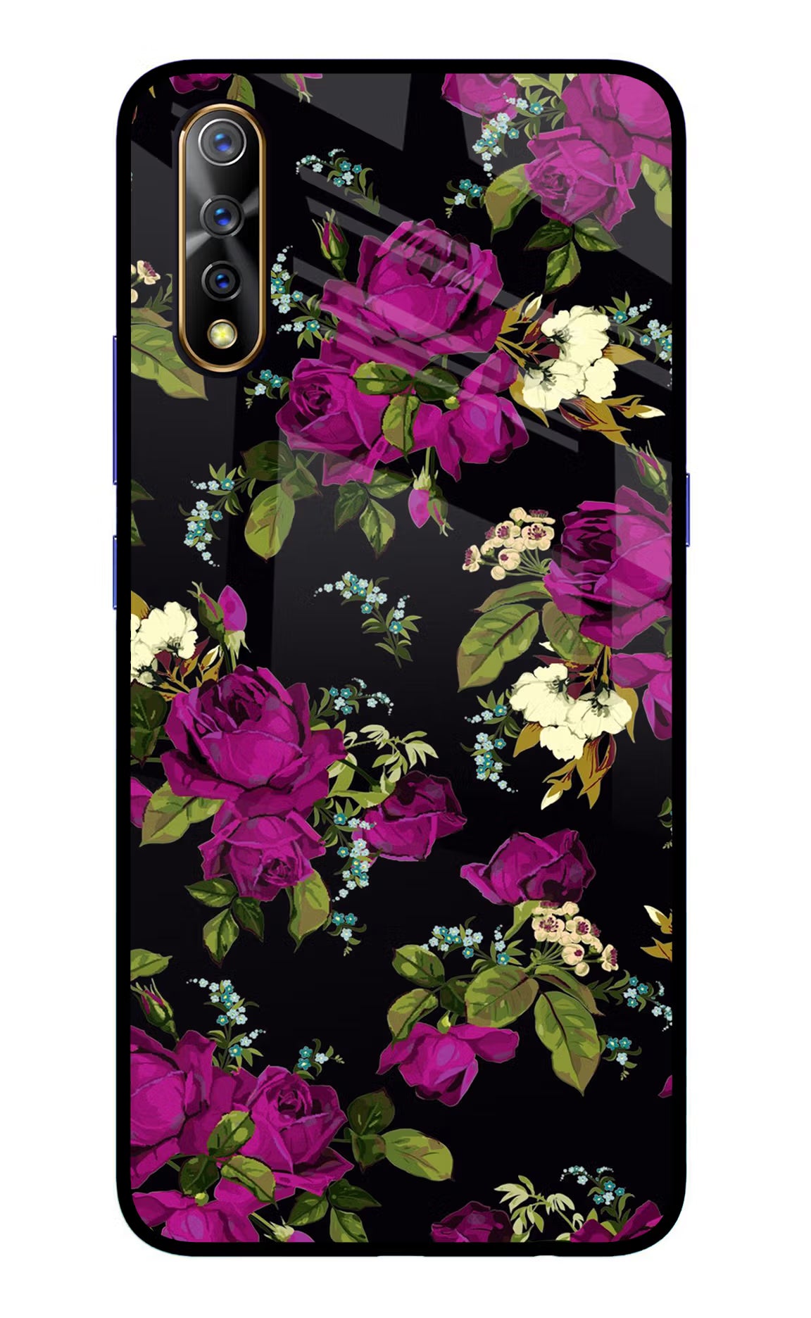 Flowers Vivo S1/Z1x Glass Case Back Cover by Casekaro
