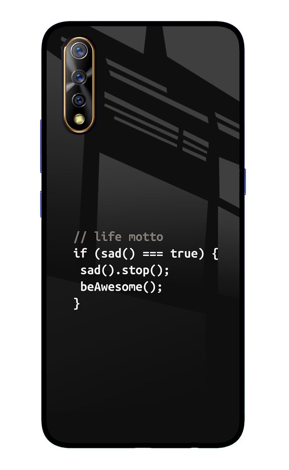 Life Motto Code Vivo S1/Z1x Glass Case Back Cover by Casekaro