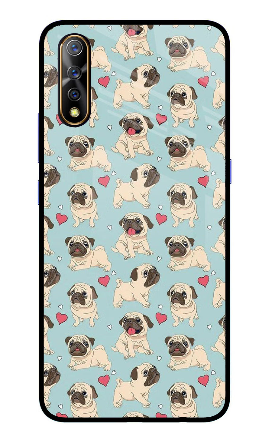Pug Dog Vivo S1/Z1x Back Cover, Glass case