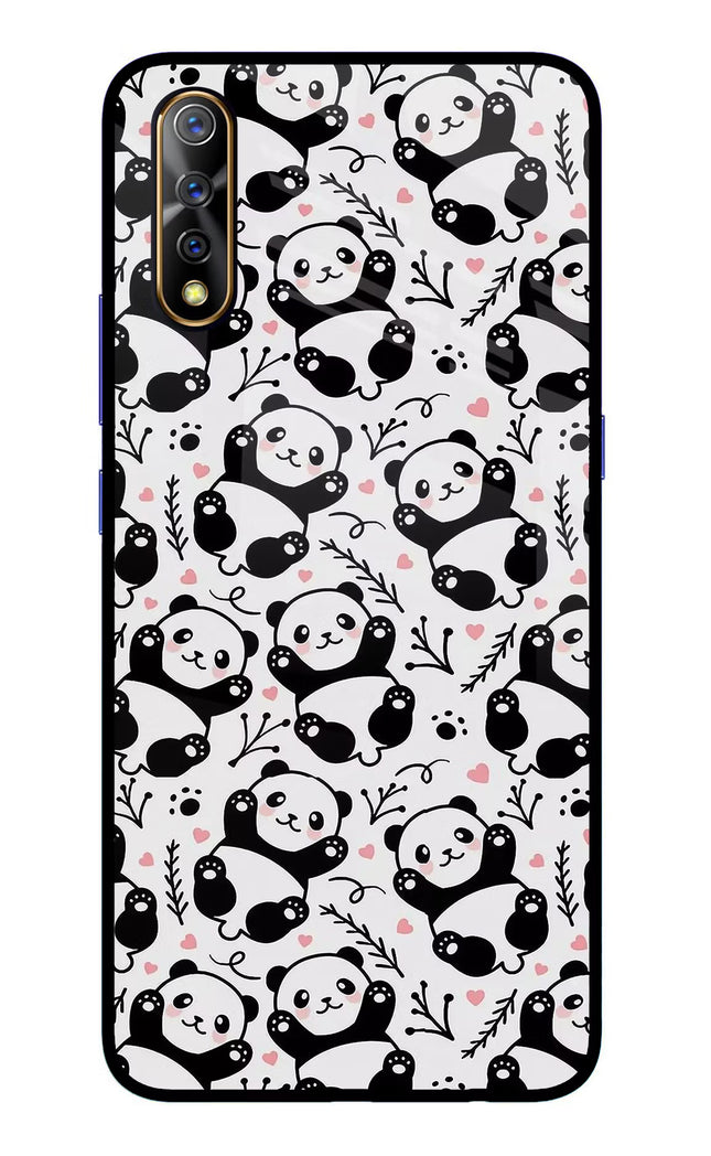 Cute Panda Vivo S1/Z1x Glass Case Back Cover by Casekaro