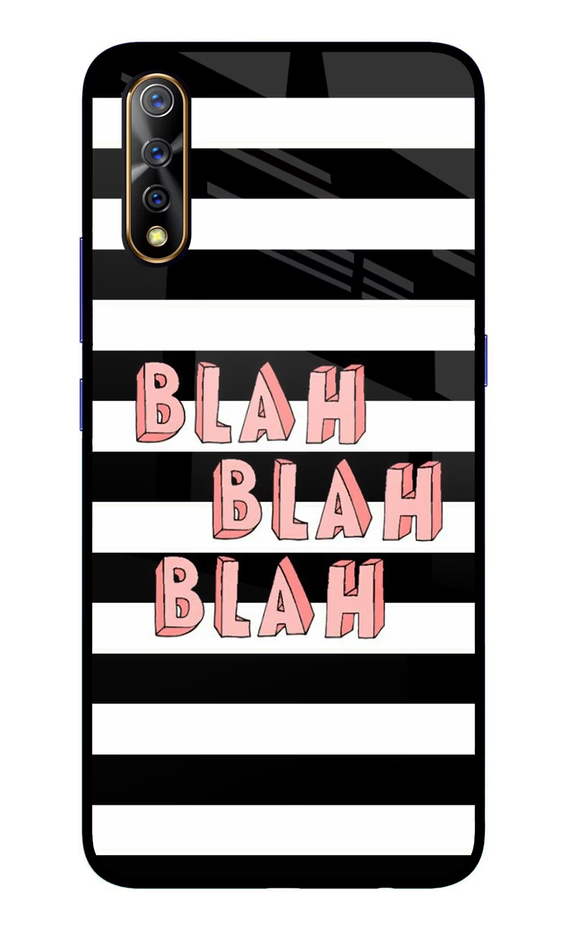 Blah Blah Blah Vivo S1/Z1x Glass Case Back Cover by Casekaro