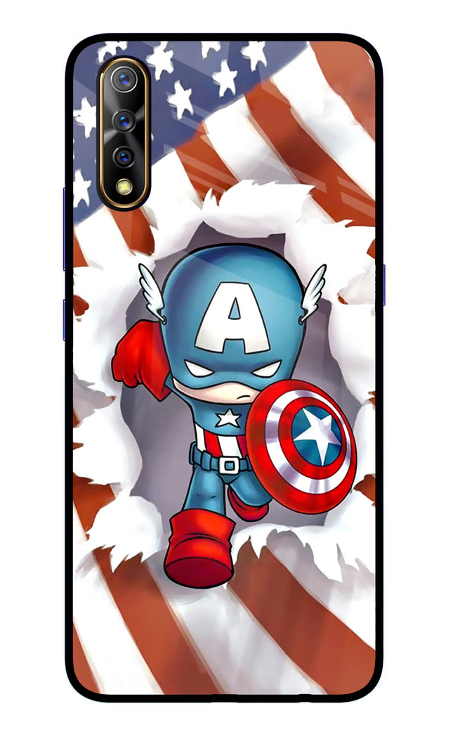 Captain America Vivo S1/Z1x Glass Case Back Cover by Casekaro