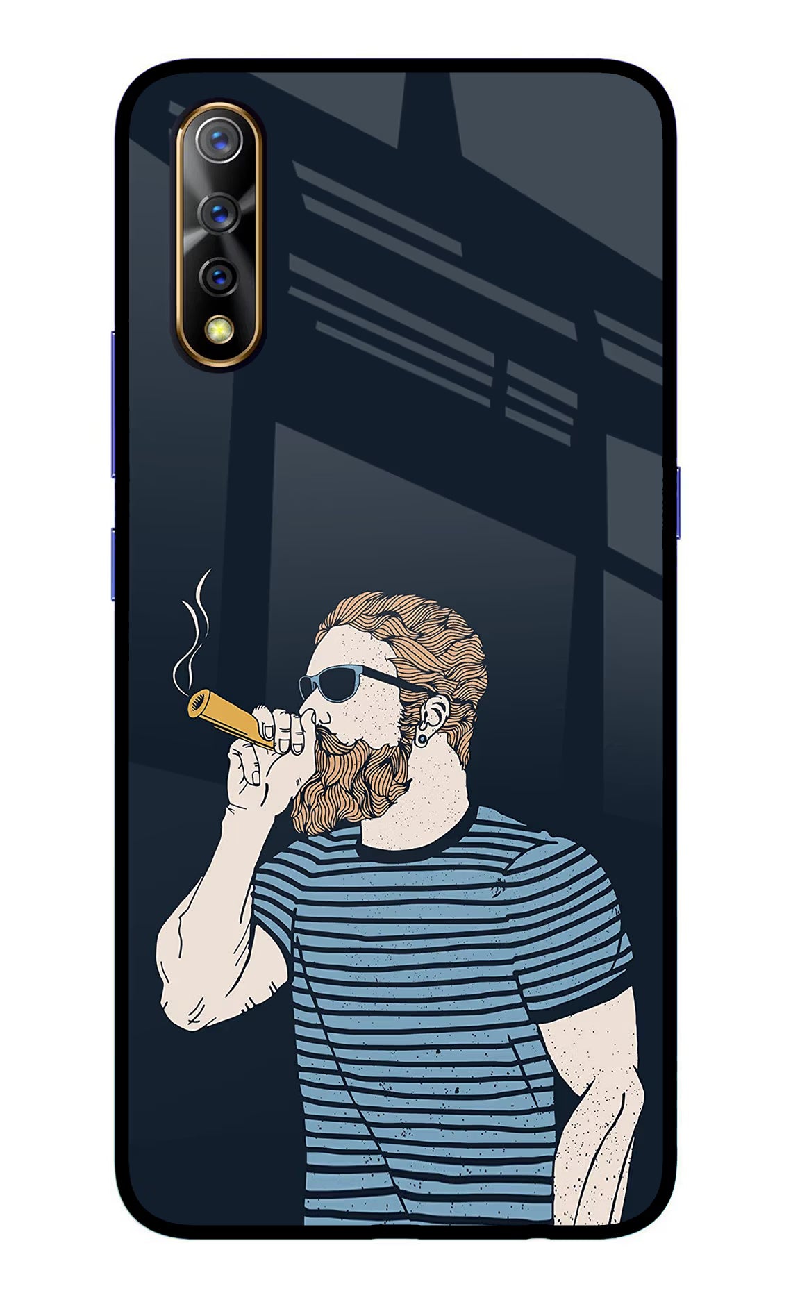 Smoking Vivo S1/Z1x Glass Case Back Cover by Casekaro