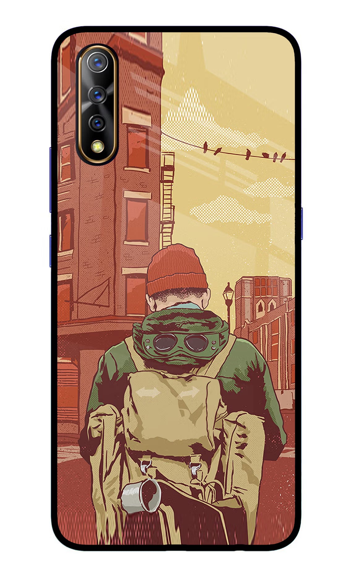 Adventurous Vivo S1/Z1x Glass Case Back Cover by Casekaro