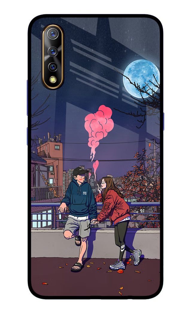 Chilling Couple Vivo S1/Z1x Glass Case Back Cover by Casekaro