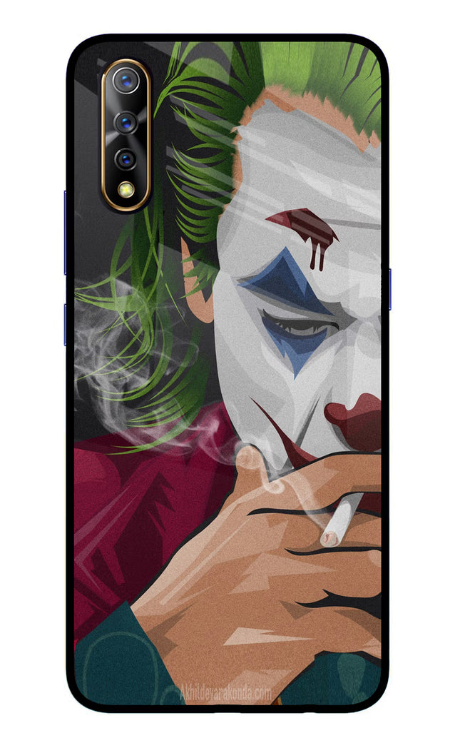 Joker Smoking Vivo S1/Z1x Glass Case Back Cover by Casekaro