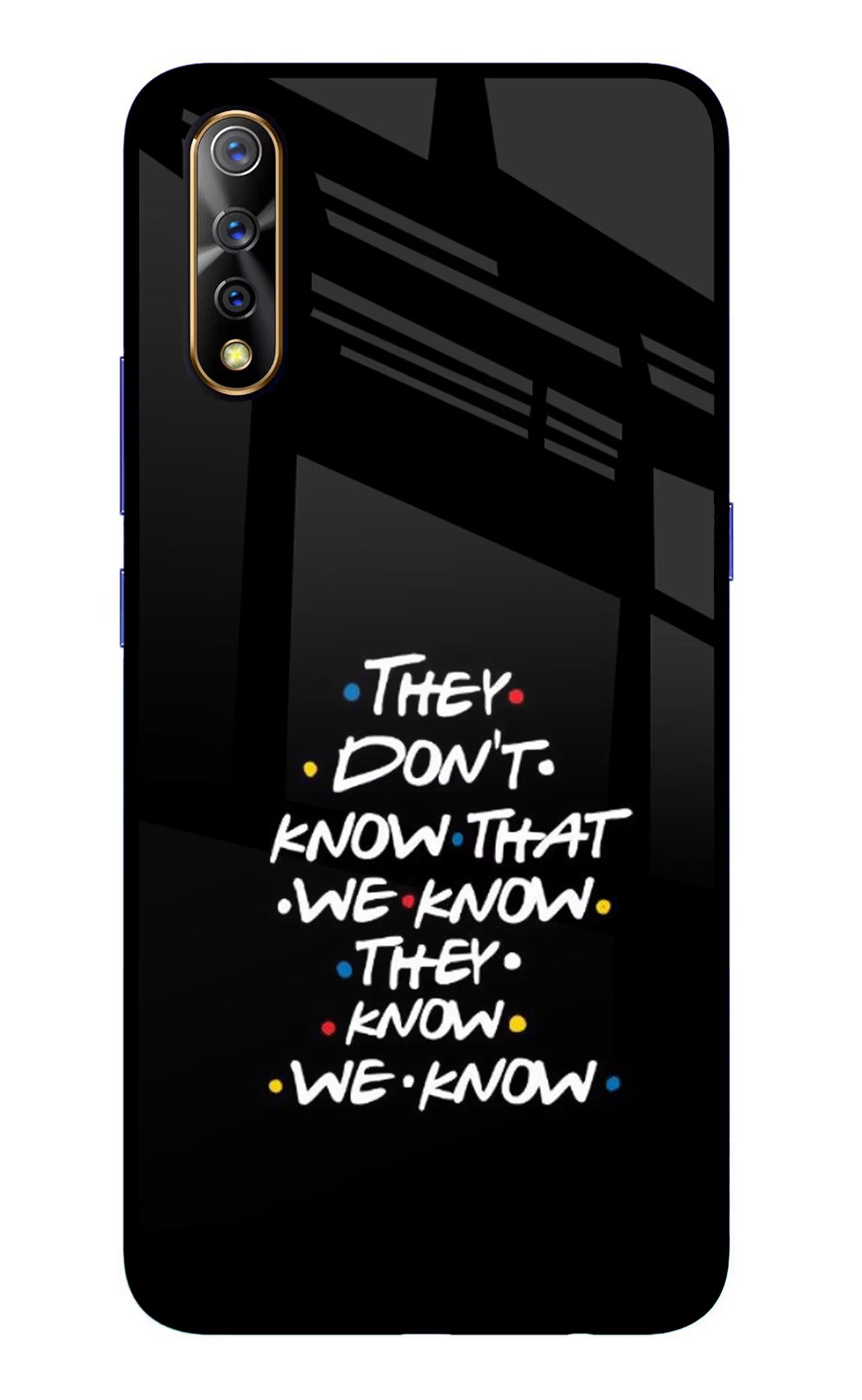 FRIENDS Dialogue Vivo S1/Z1x Glass Case Back Cover by Casekaro