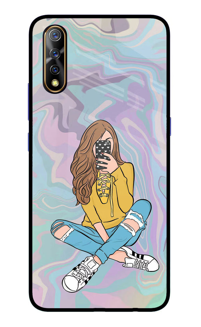 Selfie Girl Vivo S1/Z1x Glass Case Back Cover by Casekaro