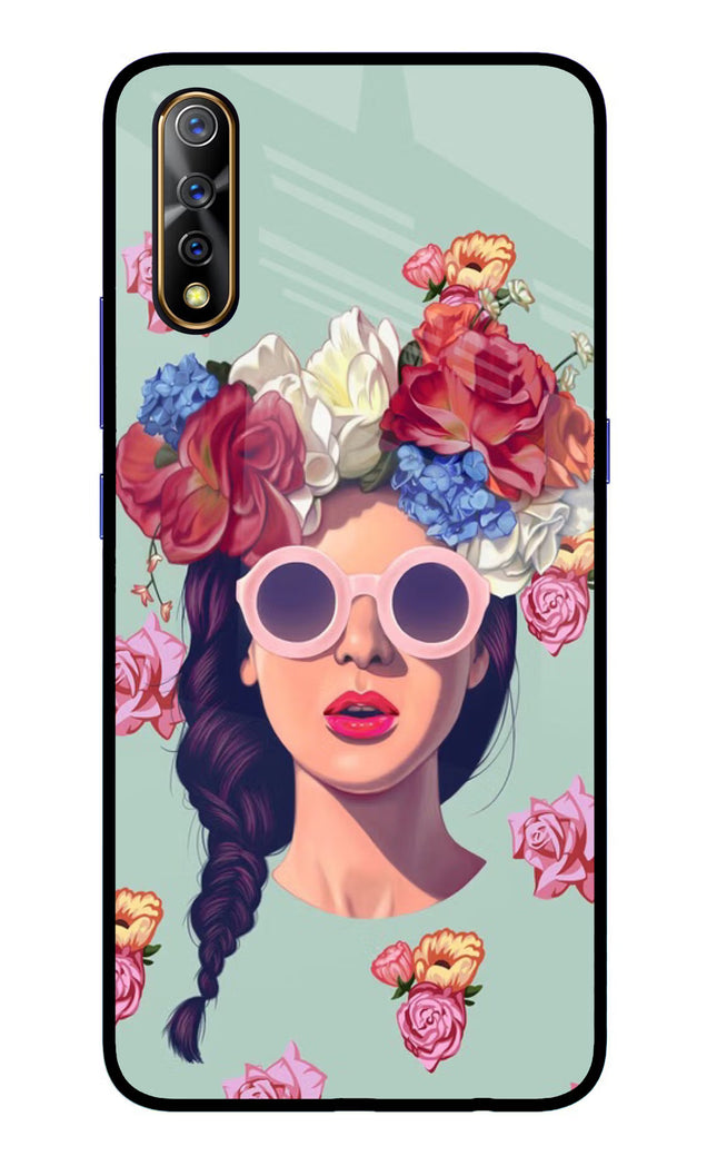 Pretty Girl Vivo S1/Z1x Glass Case Back Cover by Casekaro