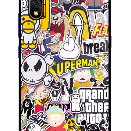 Sticker Bomb Vivo S1/Z1x Glass Case Back Cover by Casekaro