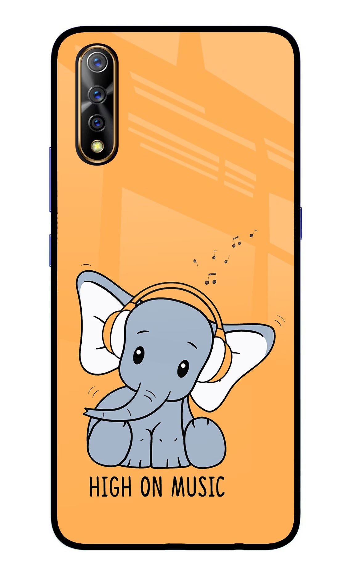 High On Music Vivo S1/Z1x Glass Case Back Cover by Casekaro
