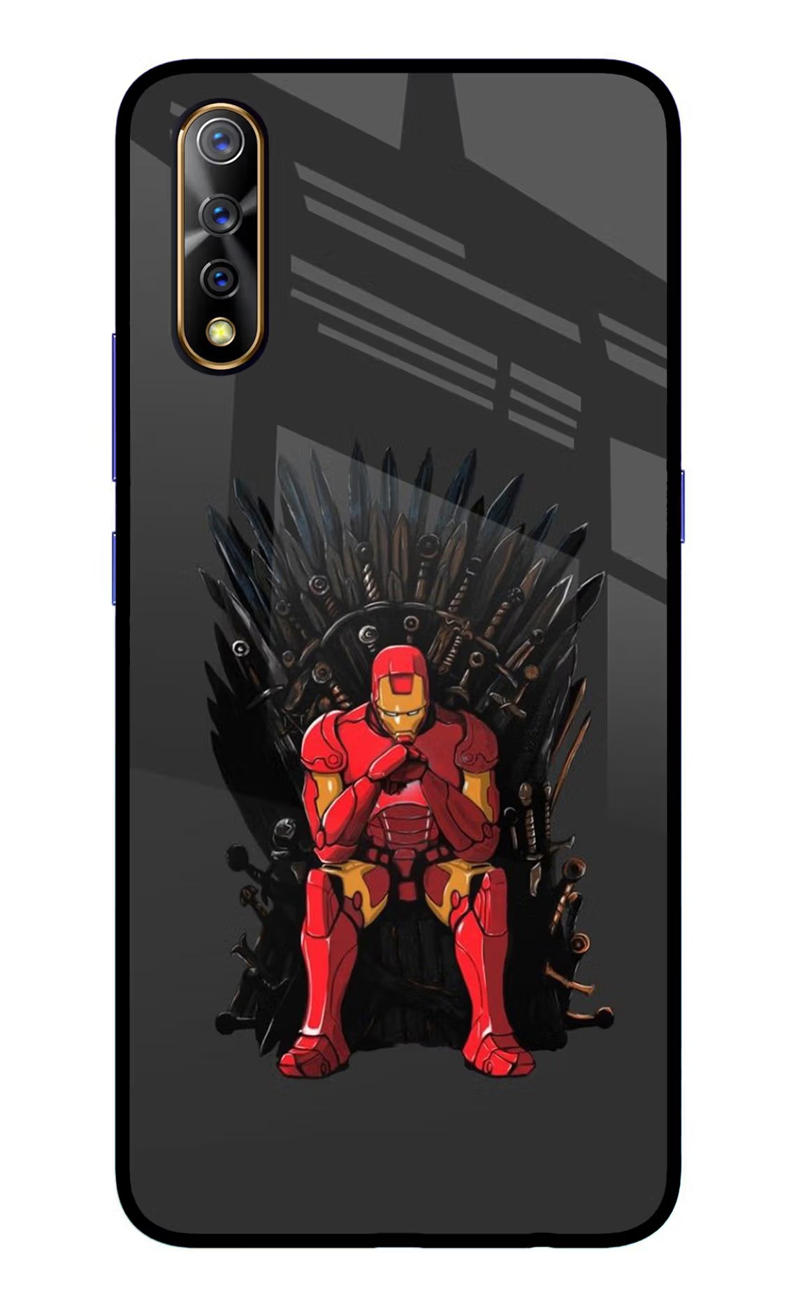 Ironman Throne Vivo S1/Z1x Glass Case Back Cover by Casekaro
