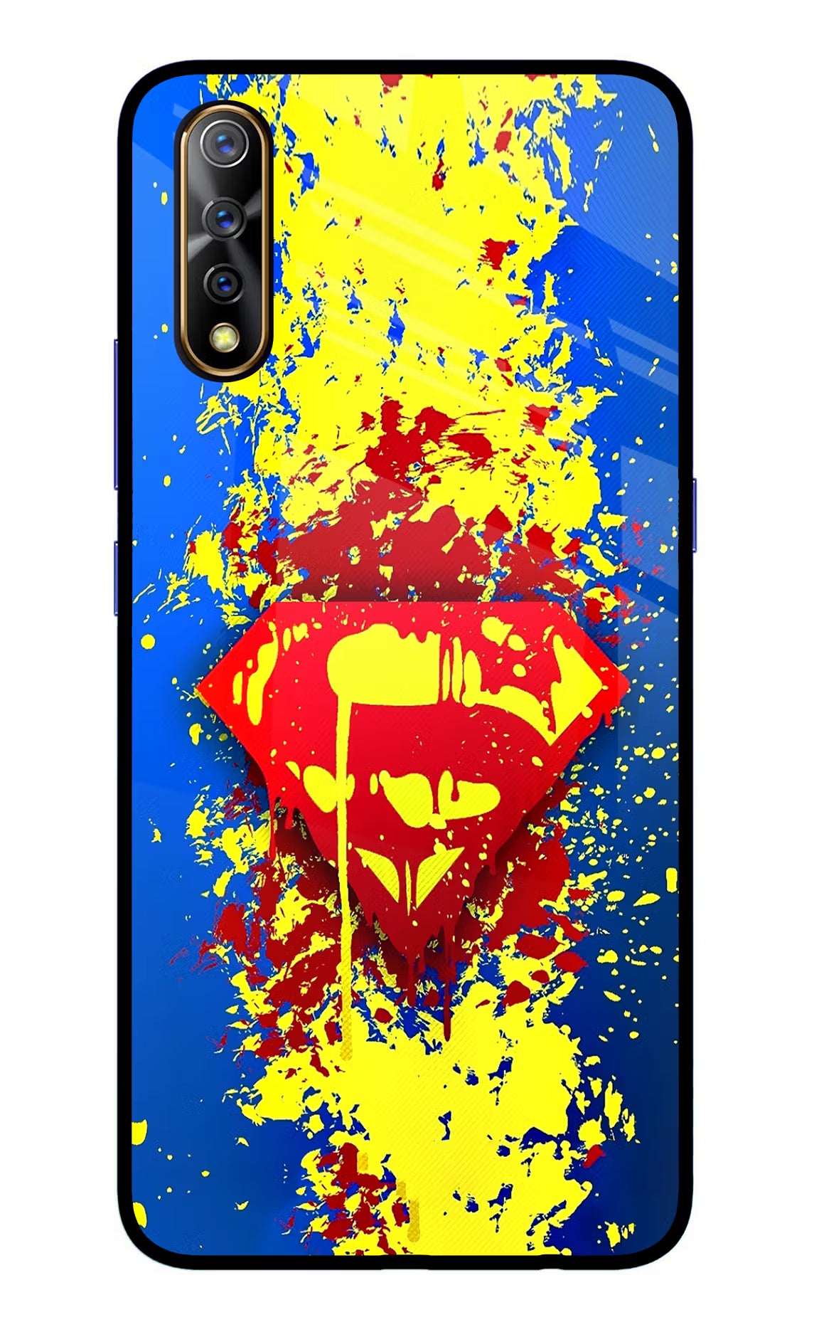 Superman logo Vivo S1/Z1x Glass Case Back Cover by Casekaro