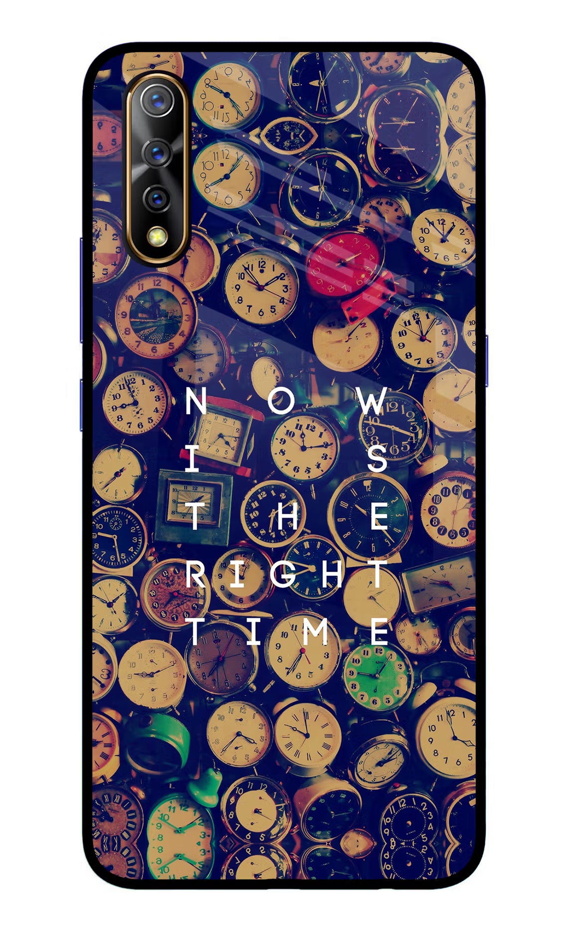 Now is the Right Time Quote Vivo S1/Z1x Glass Case Back Cover by Casekaro