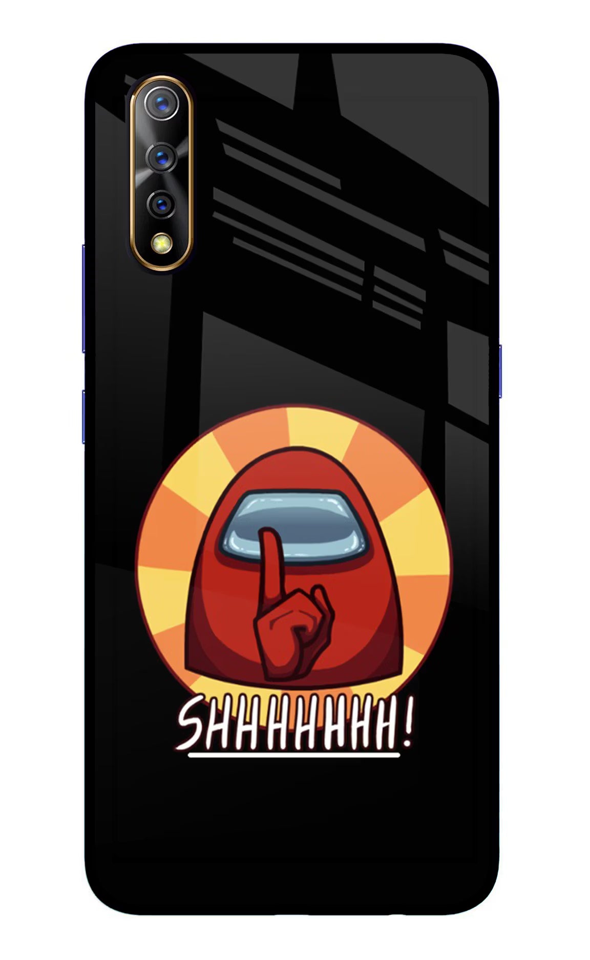 Among Us Shhh! Vivo S1/Z1x Glass Case Back Cover by Casekaro