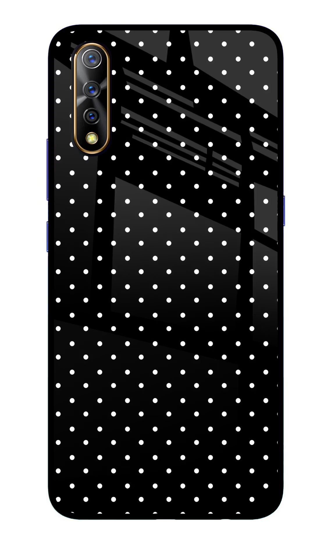 White Dots Vivo S1/Z1x Glass Case Back Cover by Casekaro