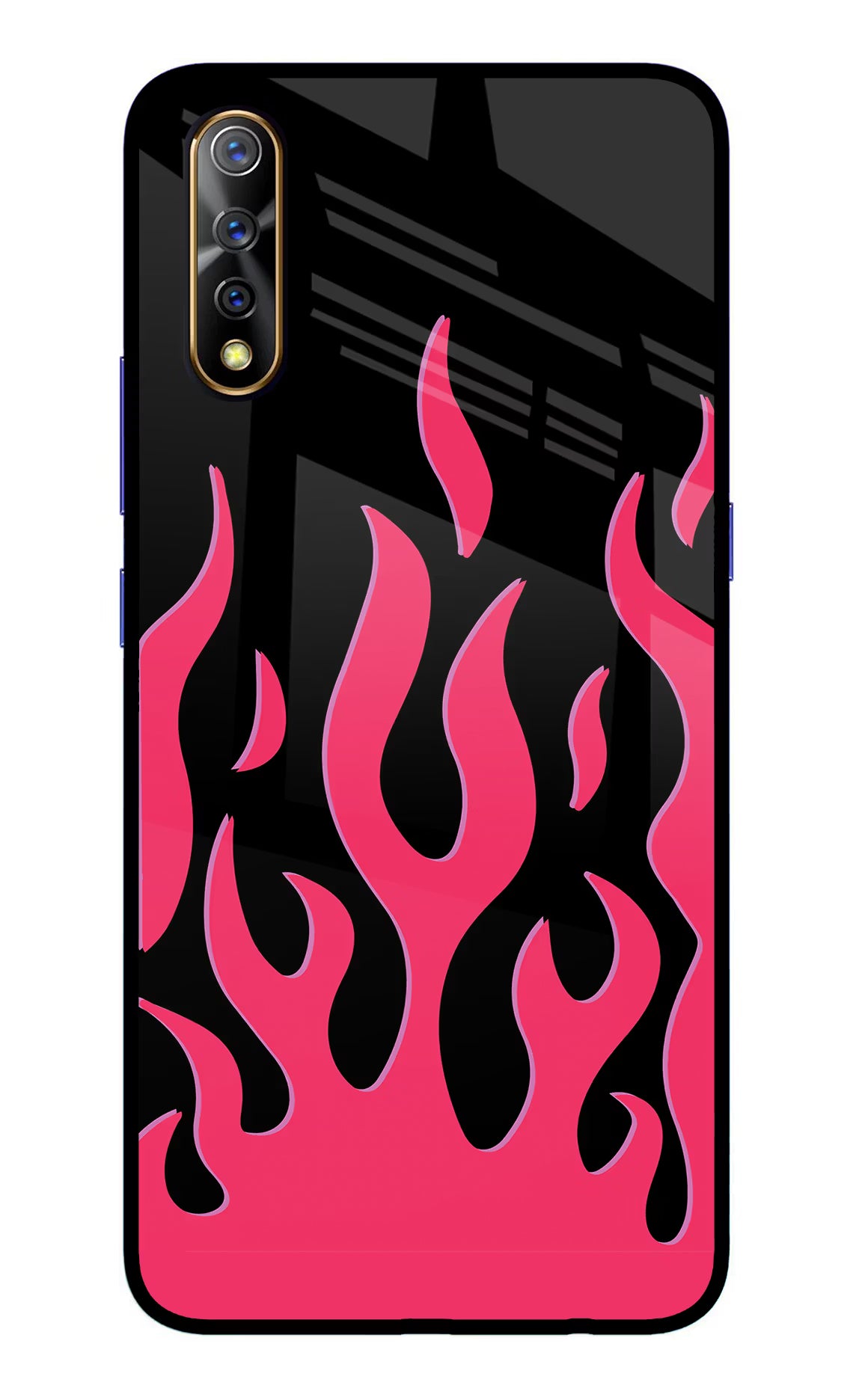 Fire Flames Vivo S1/Z1x Glass Case Back Cover by Casekaro