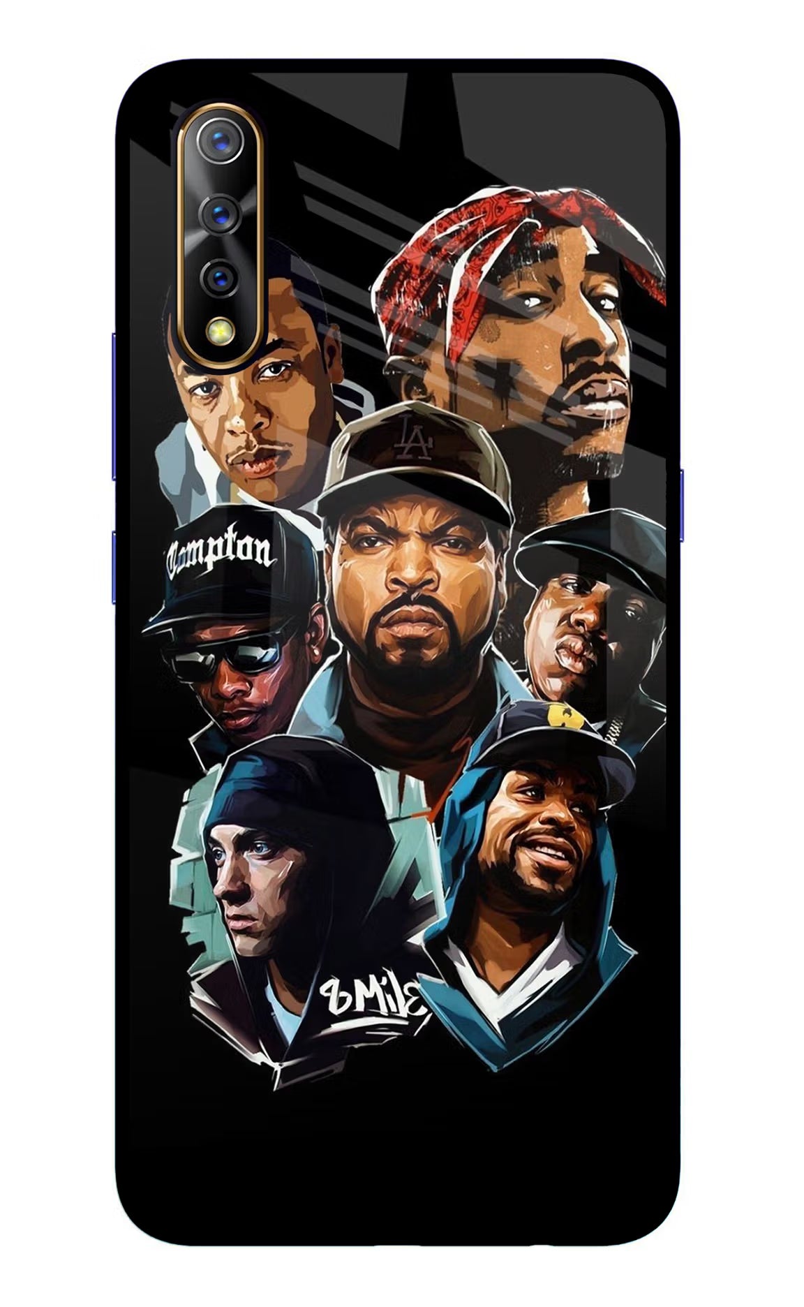 Rappers Vivo S1/Z1x Glass Case Back Cover by Casekaro
