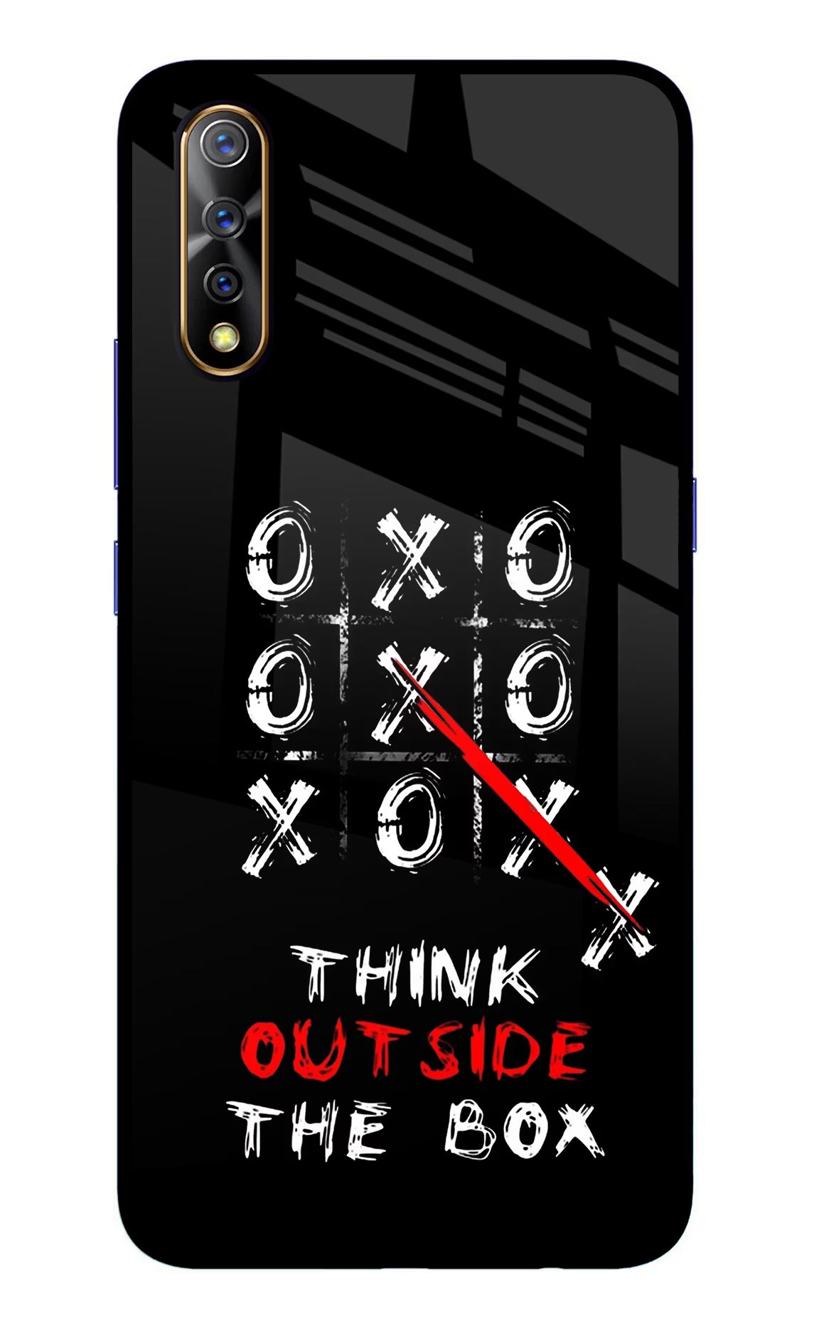 Think out of the BOX Vivo S1/Z1x Glass Case Back Cover by Casekaro