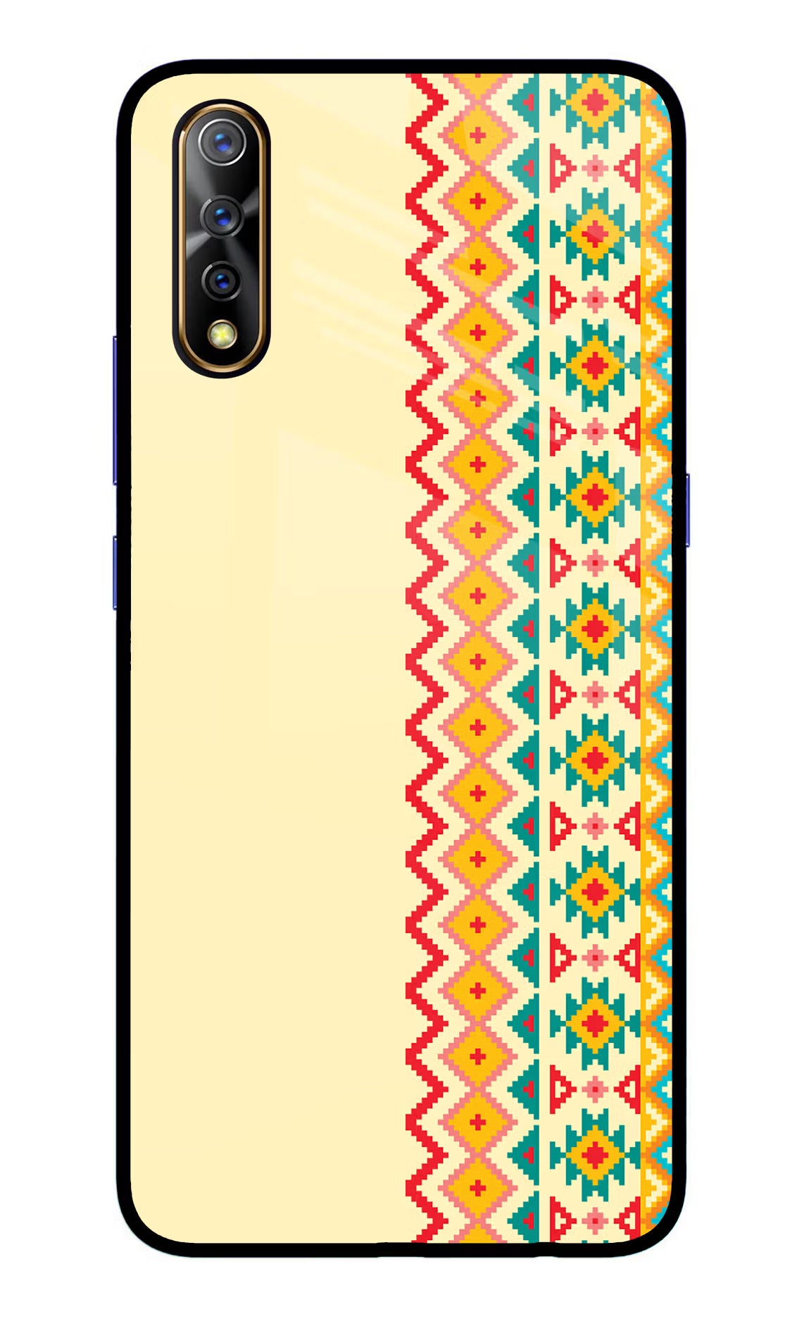 Ethnic Seamless Vivo S1/Z1x Glass Case Back Cover by Casekaro