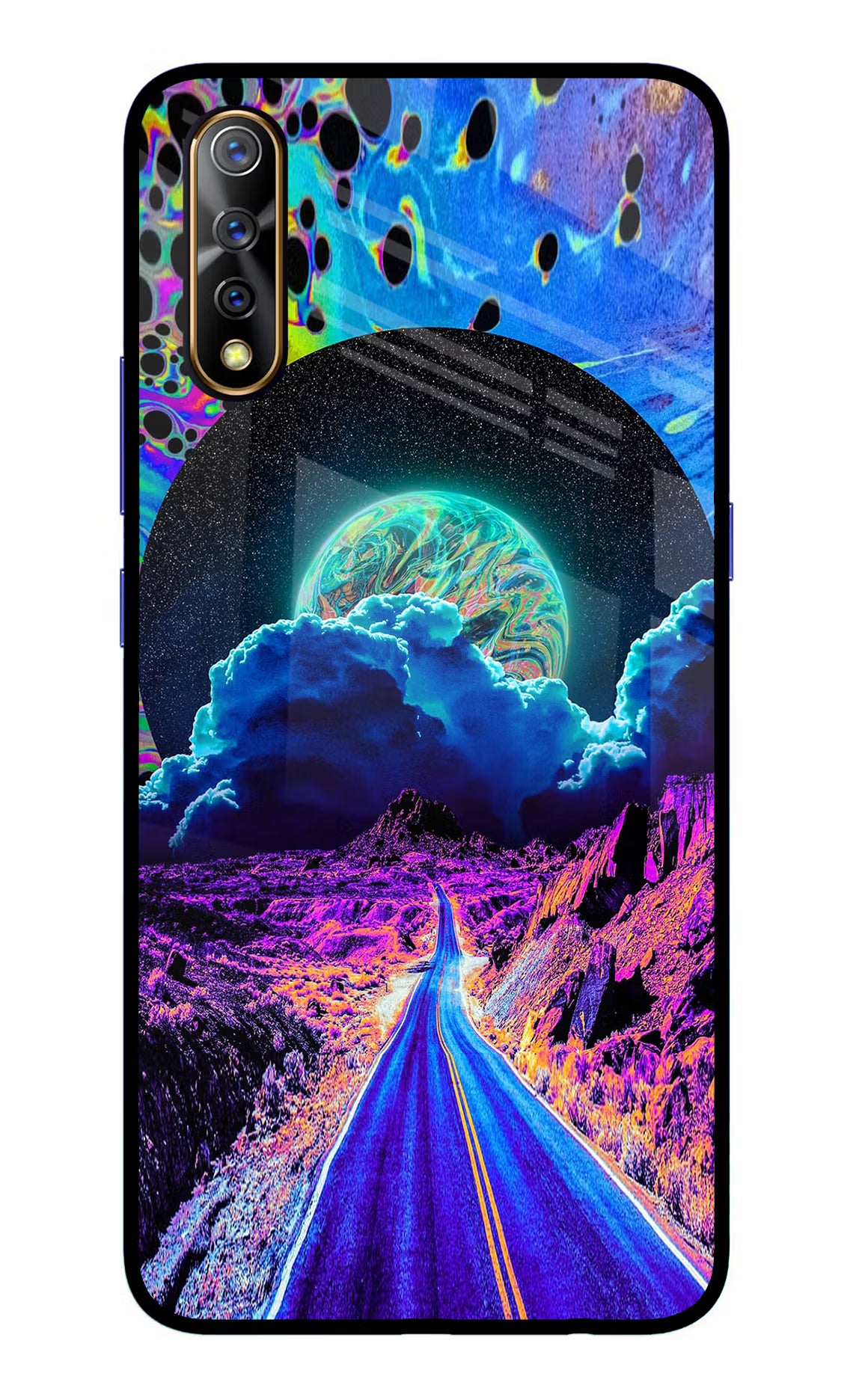 Psychedelic Painting Vivo S1/Z1x Glass Case Back Cover by Casekaro