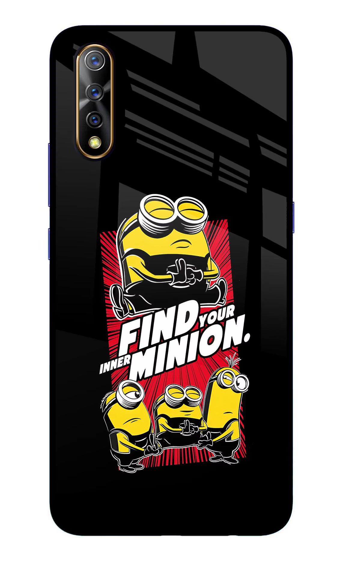 Find your inner Minion Vivo S1/Z1x Glass Case Back Cover by Casekaro