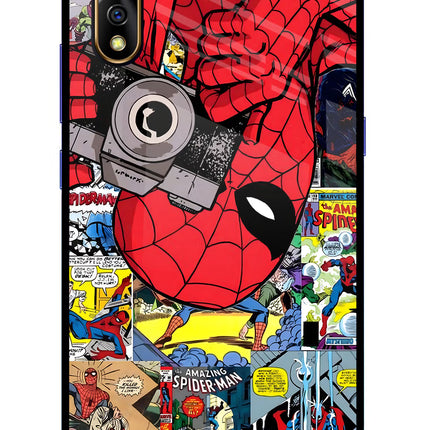 Spider Man Vivo S1/Z1x Glass Case Back Cover by Casekaro