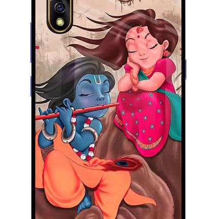 Radhe Krishna Vivo S1/Z1x Glass Case Back Cover by Casekaro