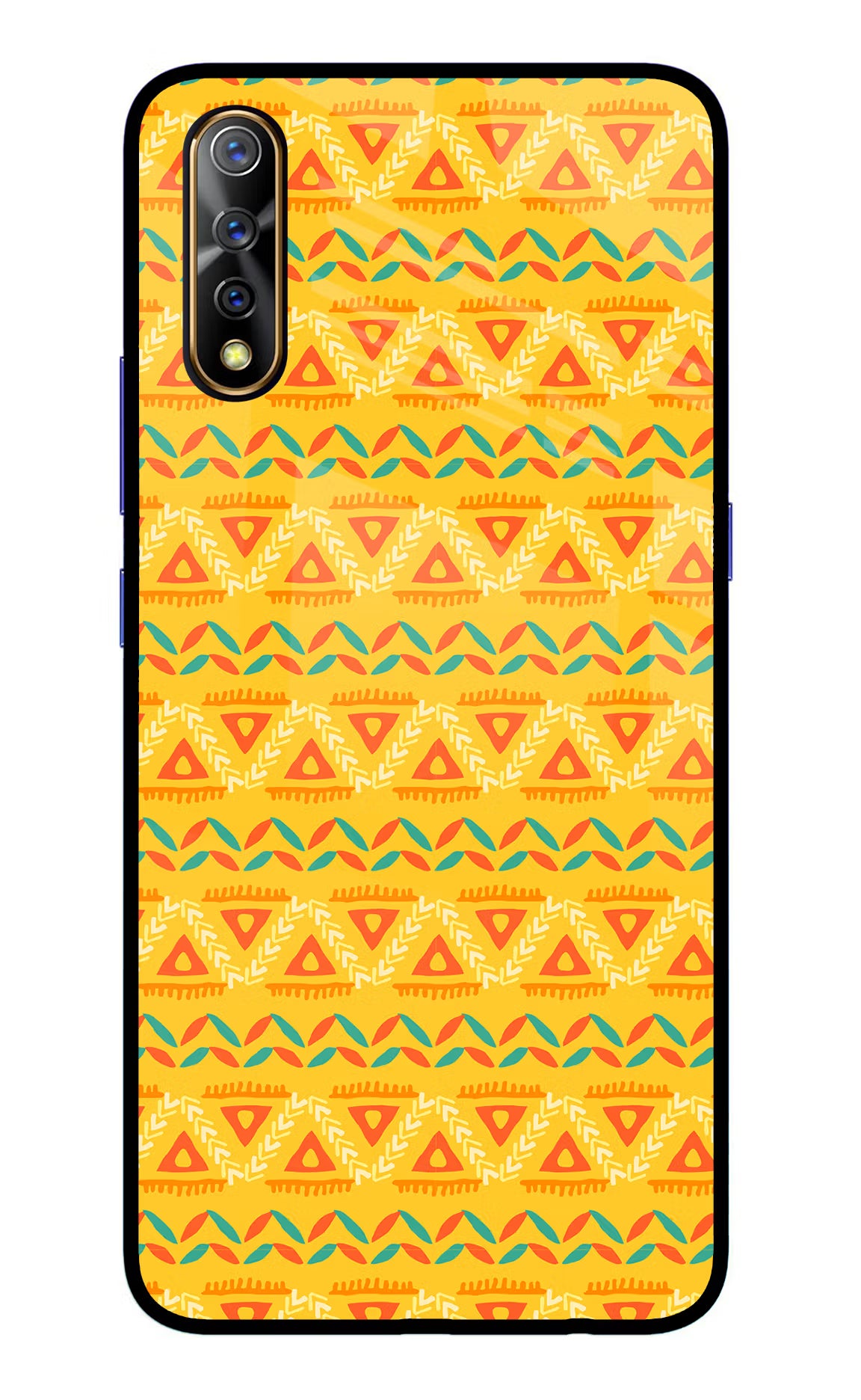 Tribal Pattern Vivo S1/Z1x Glass Case Back Cover by Casekaro