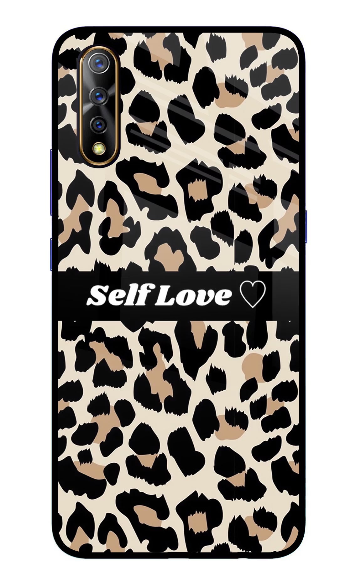 Leopard Print Self Love Vivo S1/Z1x Glass Case Back Cover by Casekaro