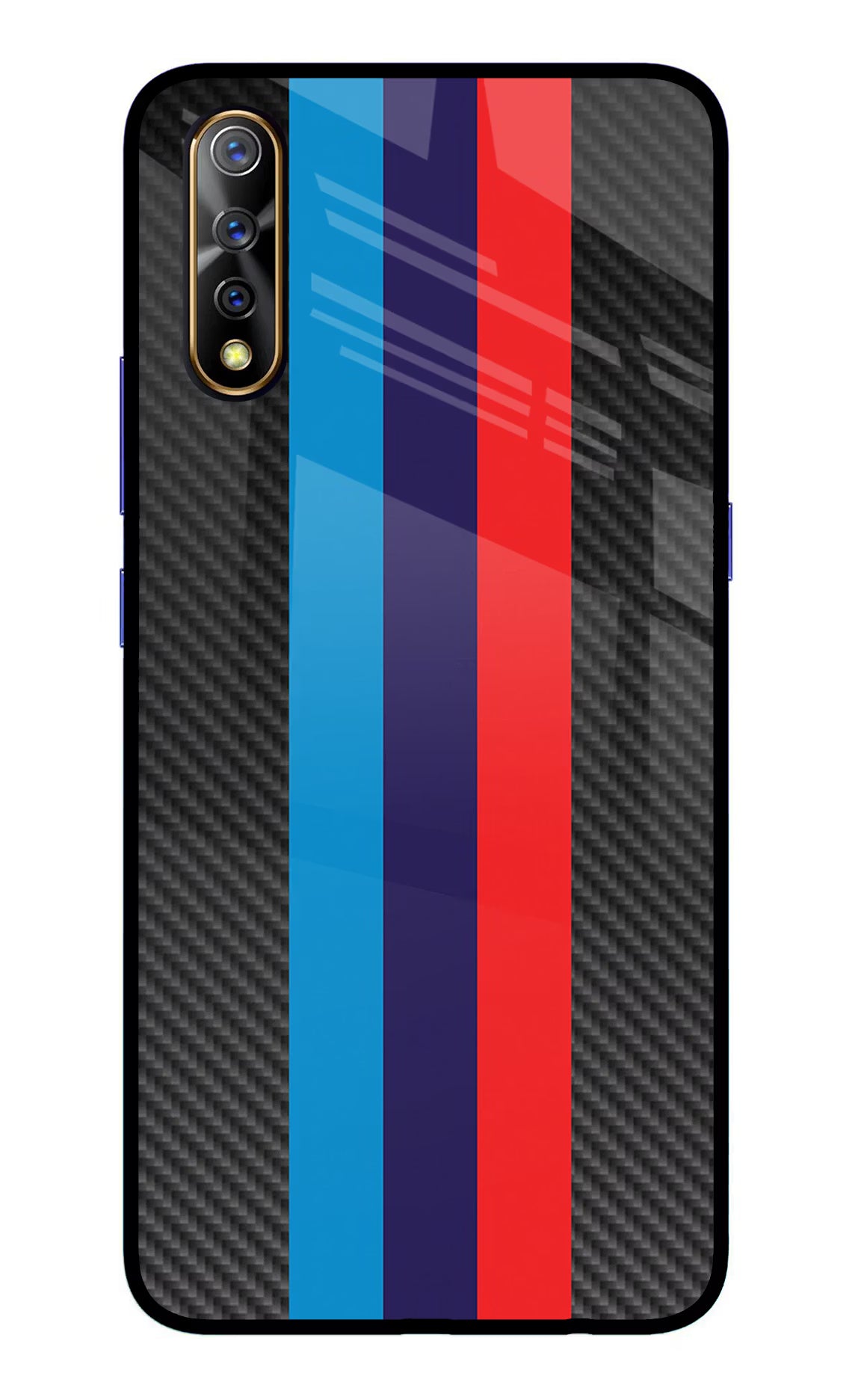 BMW Stripes Pattern Vivo S1/Z1x Glass Case Back Cover by Casekaro