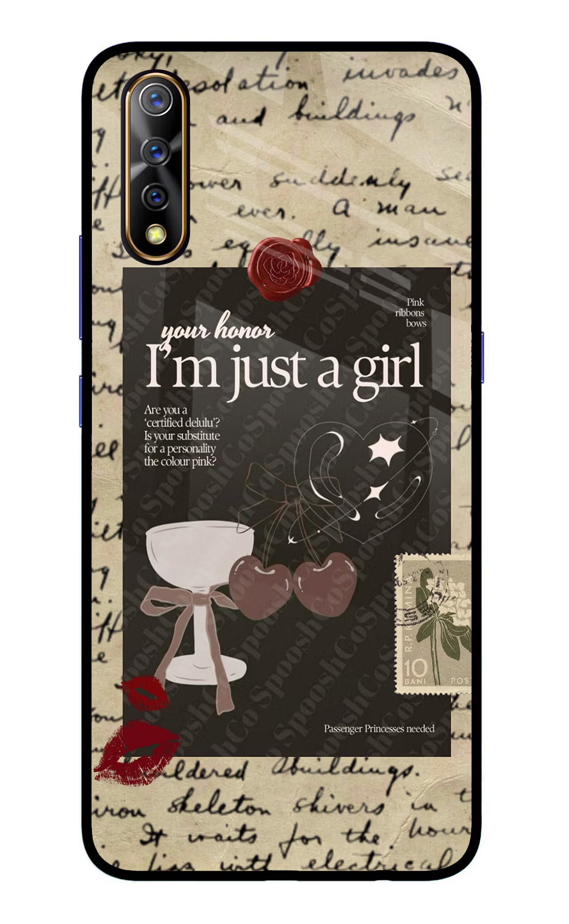 I am just a girl Vivo S1/Z1x Glass Case Back Cover by Casekaro