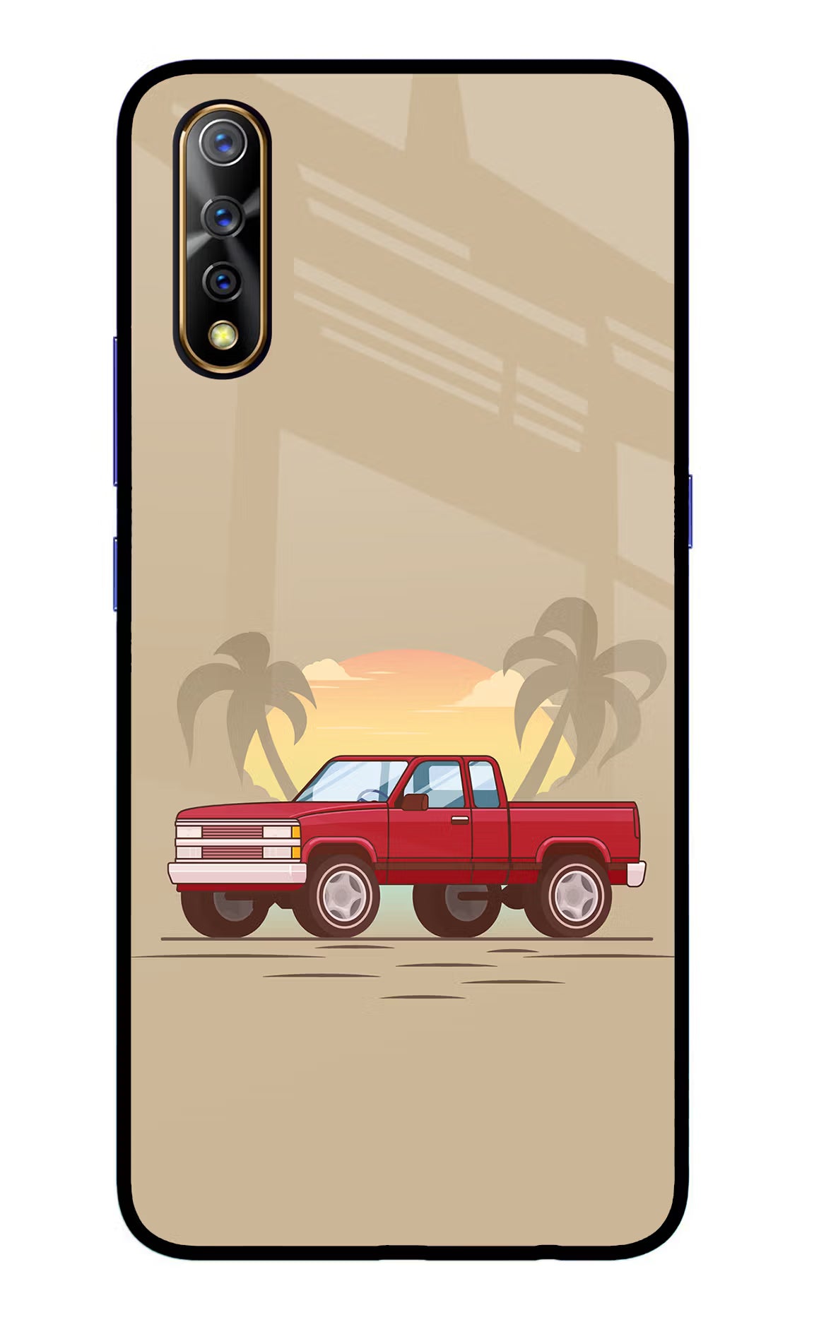 Desert Classic Drive Vivo S1/Z1x Glass Case Back Cover by Casekaro