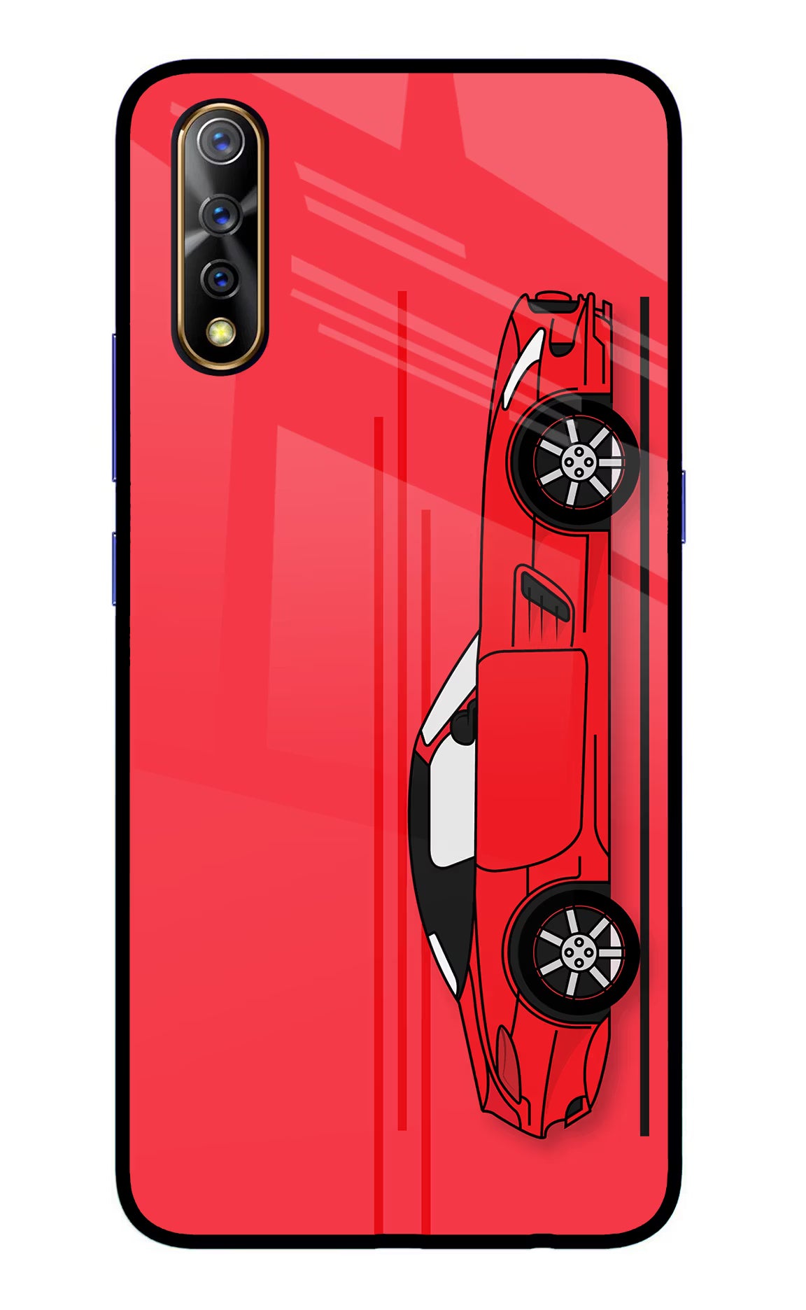 Red Velocity Vivo S1/Z1x Glass Case Back Cover by Casekaro