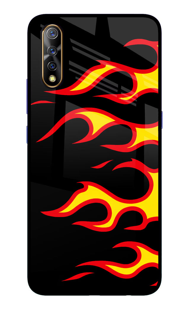 Side Sweep Flames Vivo S1/Z1x Glass Case