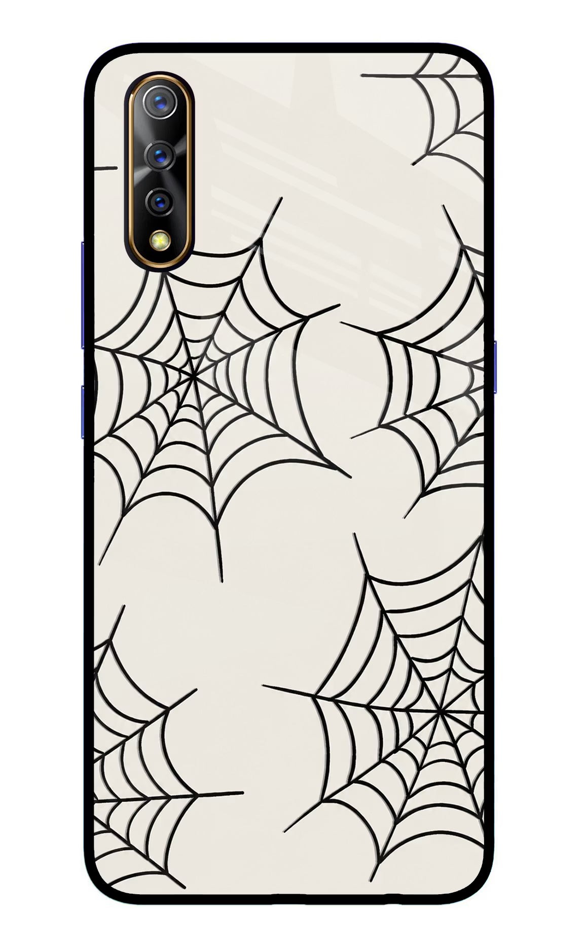 Spider Web Vivo S1/Z1x Glass Case Back Cover by Casekaro