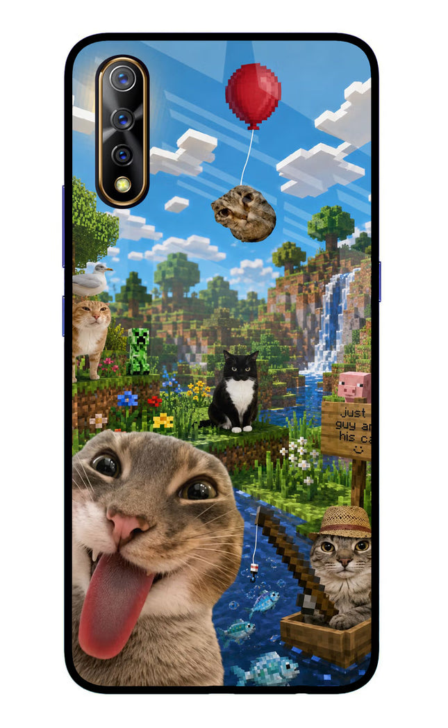 Minecraft Cat Chaos Vivo S1/Z1x Glass Case