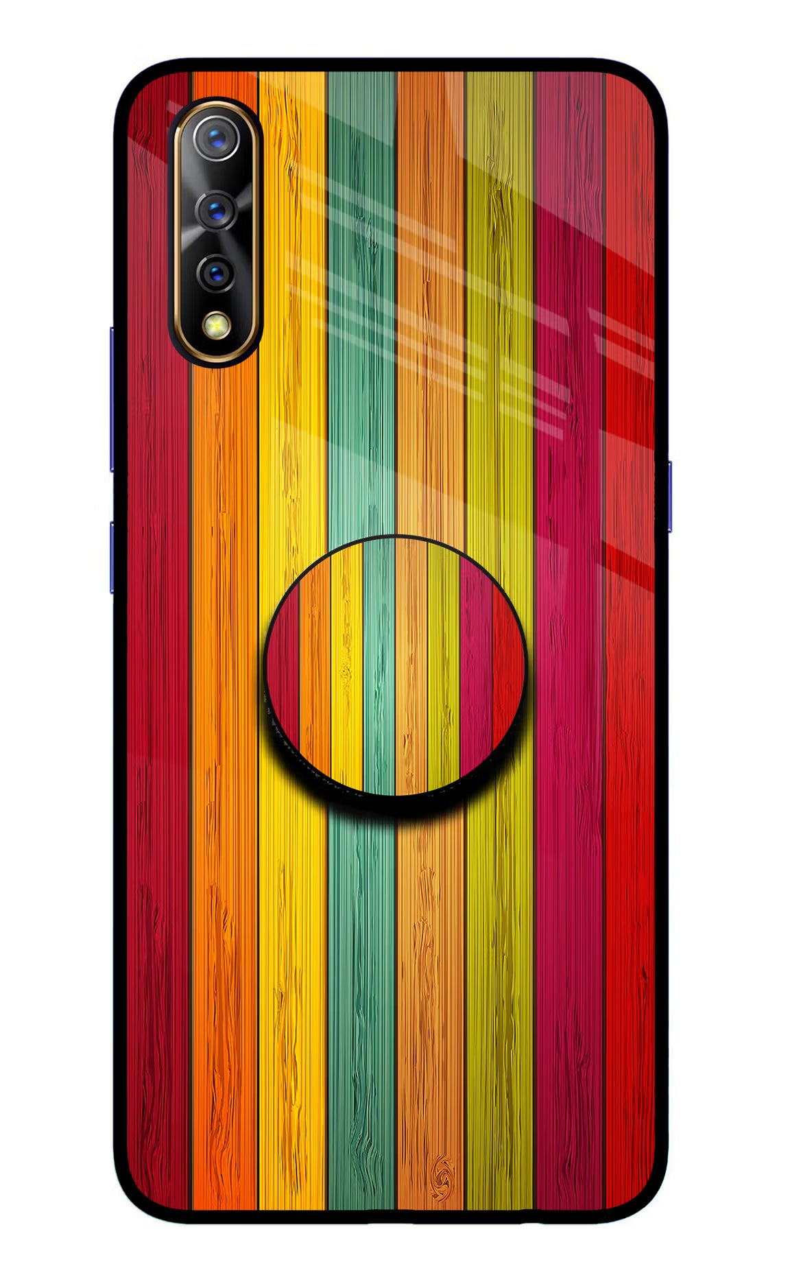 Multicolor Wooden Vivo S1/Z1x Pop Case by Casekaro