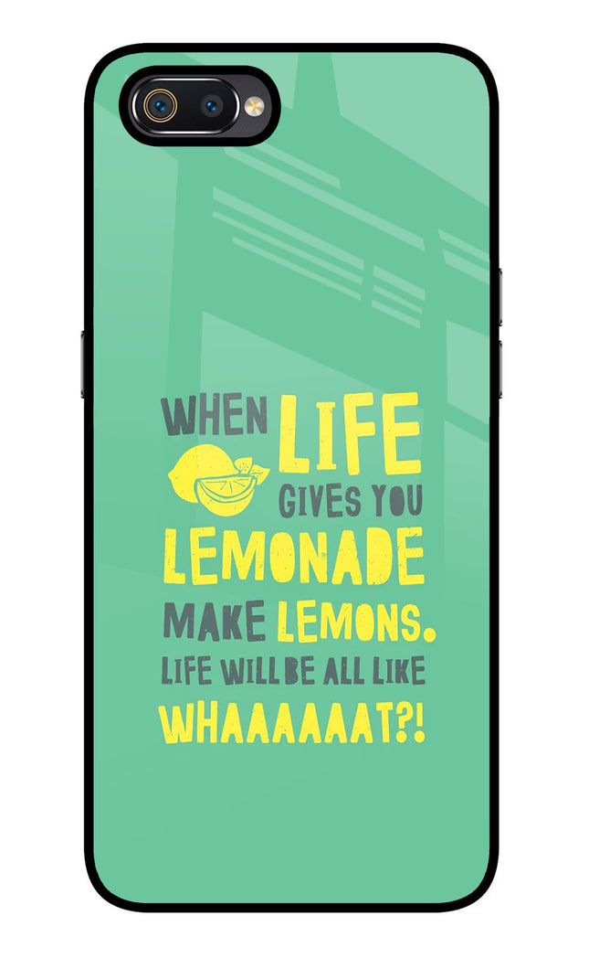 Quote Realme C2 Glass Case Back Cover by Casekaro