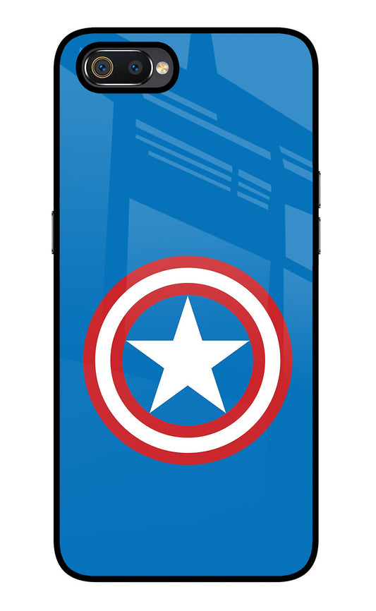 Captain America Logo Realme C2 Glass Case