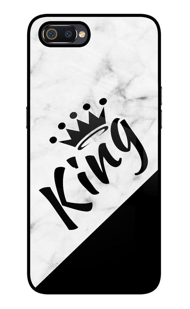 King Realme C2 Glass Case Back Cover by Casekaro