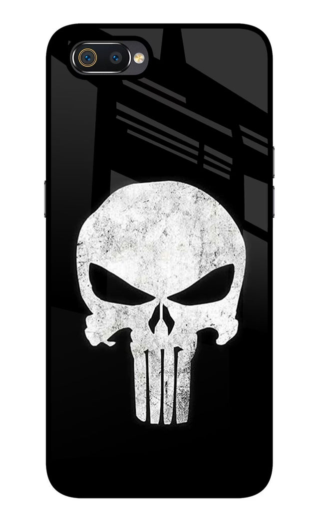 Punisher Skull Realme C2 Glass Case Back Cover by Casekaro