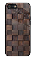 Wooden Cube Design Realme C2 Glass Case
