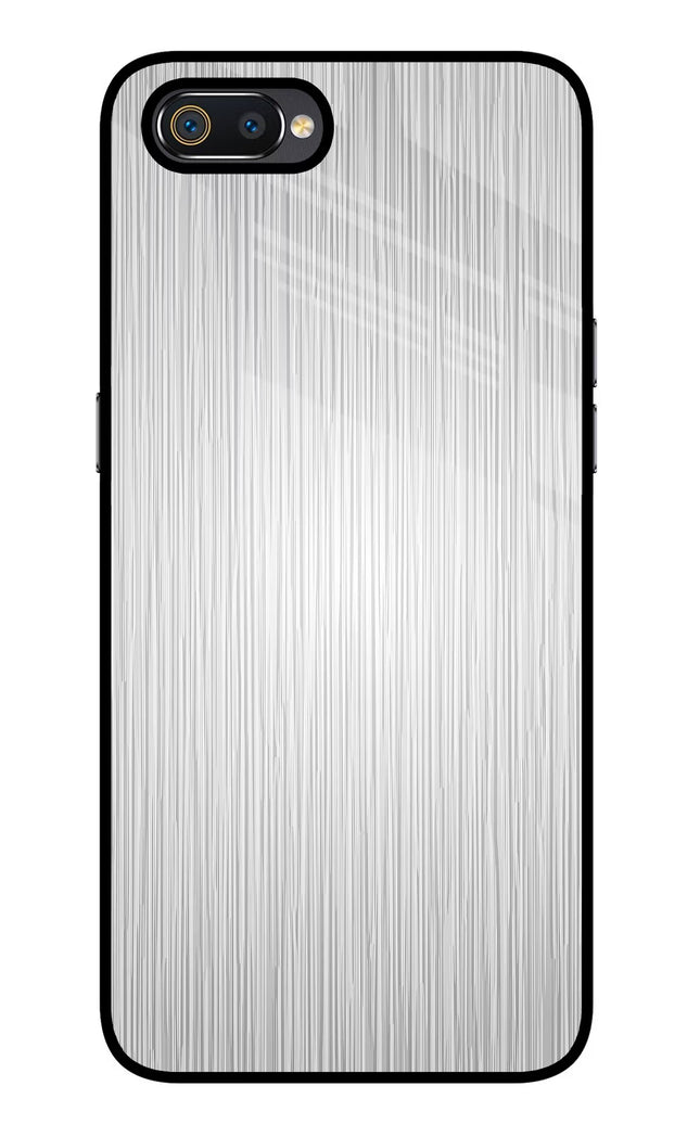 Wooden Grey Texture Realme C2 Glass Case Back Cover by Casekaro