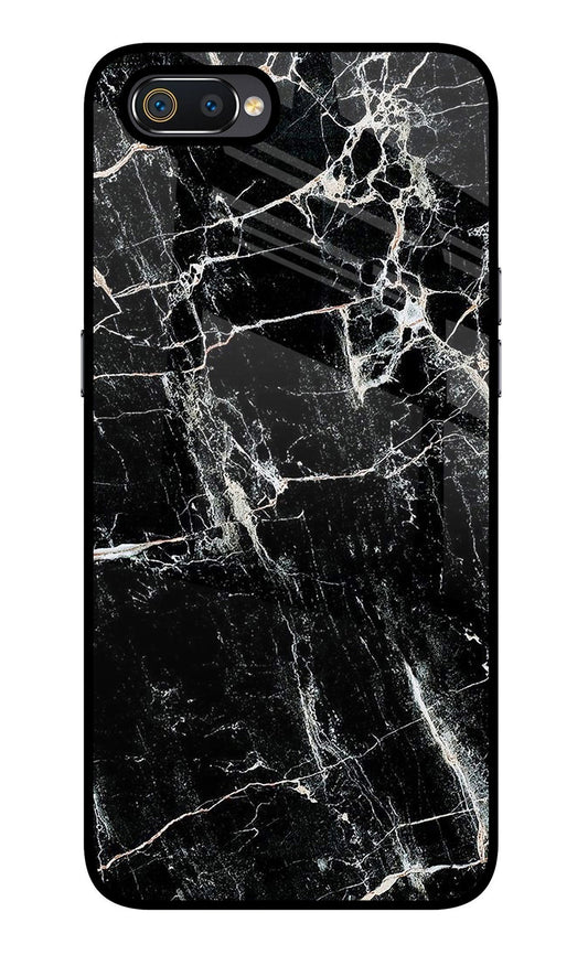 Black Marble Texture Realme C2 Glass Case